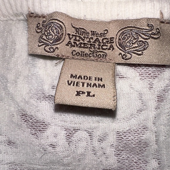 Nine West Vintage America White Lace Blouse ,Petite Large, Business Casual - Picture 5 of 5